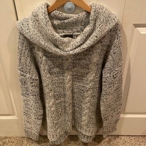 Light gray cowl neck womens sweater